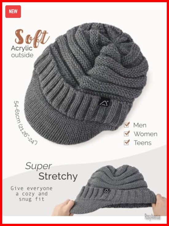 Satin Lined Slouchy Beanie with Visor Brim for Women Men main image 6